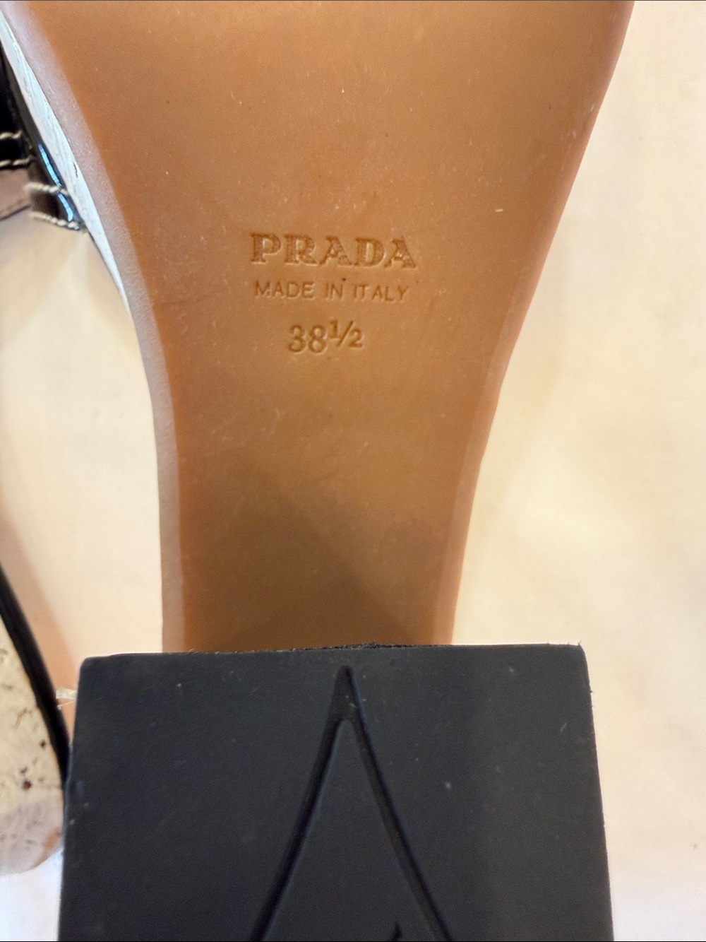 Prada Black Patent Leather Cork Platform Slide Heels - Picture 8 of 10